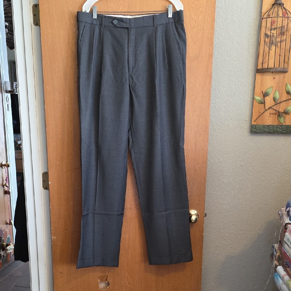 Classic Wool Charcoal Men's Dress Pants